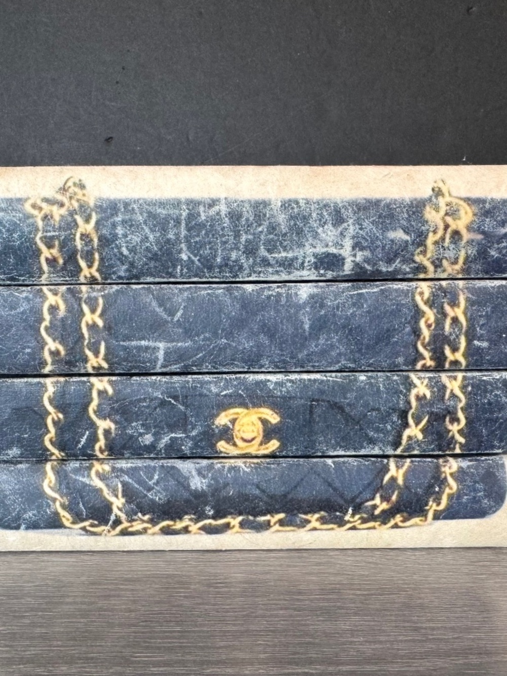 Vintage Chanel Denim Bag Decorative Book Stack- Reclaimed Novels Staging Decor